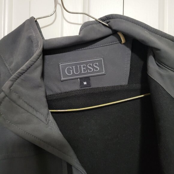 GUESS Grey Soft Shell Water Resistant Jacket [Size: Men's Medium] - Picture 2 of 6